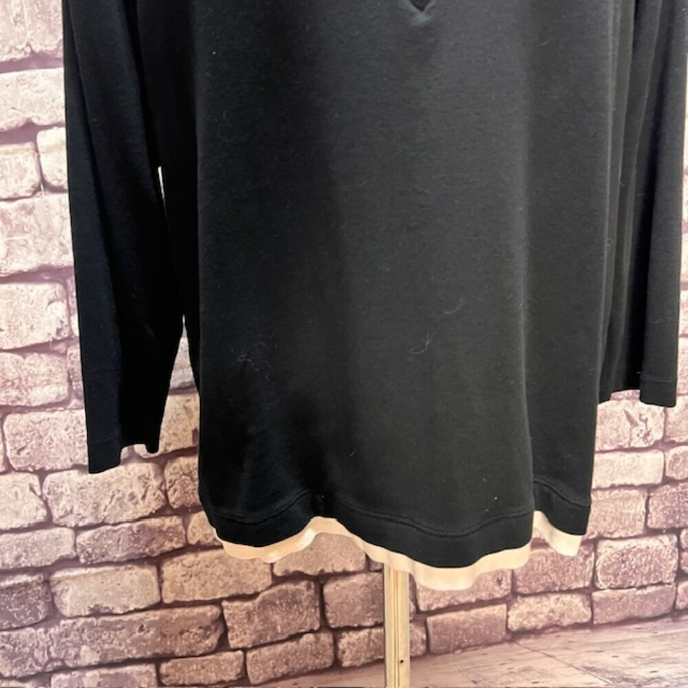 Chico's Black & White 3/4 Sleeve Blouse Size XL - Picture 3 of 9